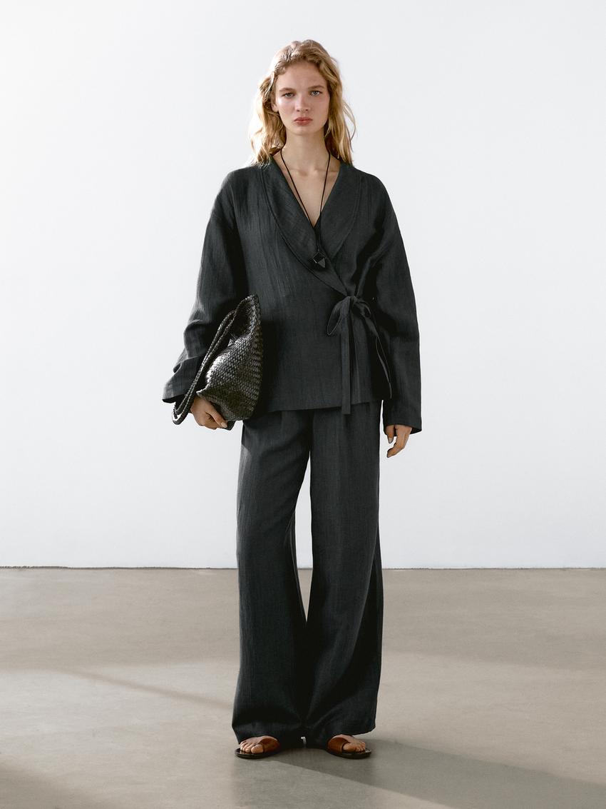 blazer lino mujer verano 2025